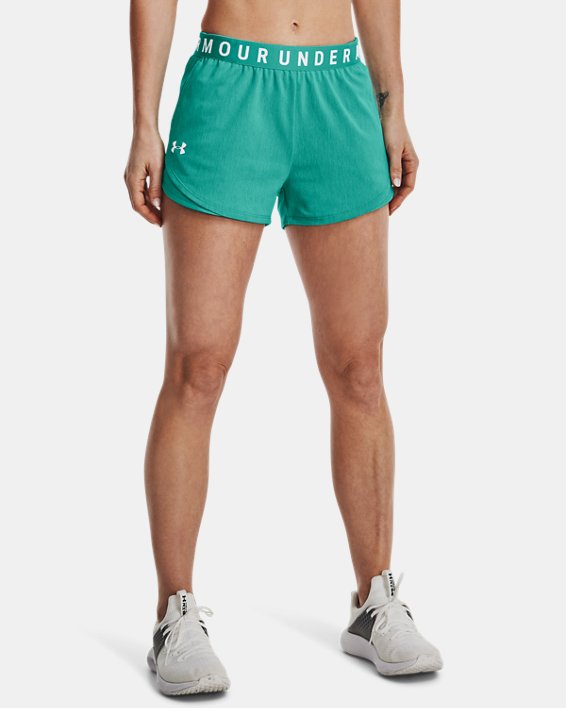 Women's UA Play Up Shorts 3.0 Twist, Green, pdpMainDesktop image number 0